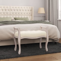 vidaXL Banco beige lino 80x45x60 cm