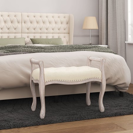 vidaXL Banco beige lino 80x45x60 cm