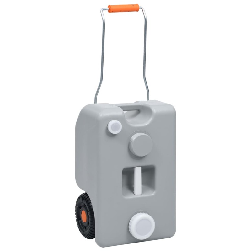 vidaXL Depósito de agua con ruedas para camping gris 25 L vidaXL Depósito de agua con ruedas para camping gris 25 L