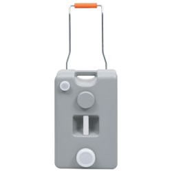 vidaXL Depósito de agua con ruedas para camping gris 25 L