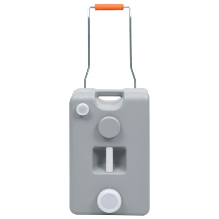 vidaXL Depósito de agua con ruedas para camping gris 25 L