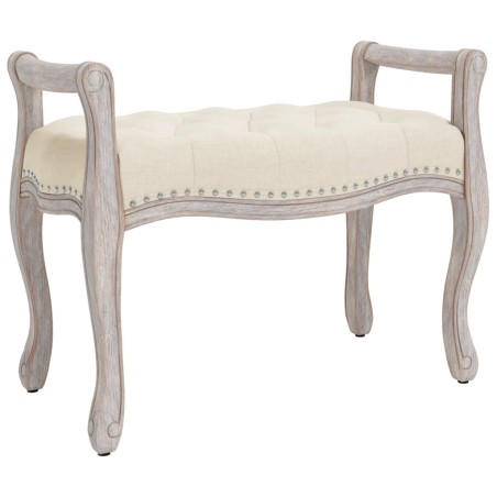 vidaXL Banco beige lino 80x45x60 cm