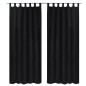 2 cortinas negras micro-satinadas con trabillas, 140 x 175 cm 2 cortinas negras micro-satinadas con trabillas, 140 x 175 cm
