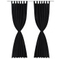 2 cortinas negras micro-satinadas con trabillas, 140 x 175 cm 2 cortinas negras micro-satinadas con trabillas, 140 x 175 cm