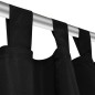 2 cortinas negras micro-satinadas con trabillas, 140 x 175 cm 2 cortinas negras micro-satinadas con trabillas, 140 x 175 cm