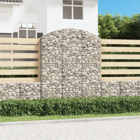 vidaXL Cesta gaviones forma arco hierro galvanizado 150x30x180/200 cm