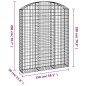 vidaXL Cesta gaviones forma arco hierro galvanizado 150x30x180/200 cm