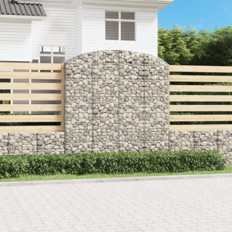 vidaXL Cesta gaviones forma arco hierro galvanizado 200x50x200/220 cm
