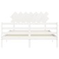 vidaXL Estructura de cama con cabecero madera maciza blanco 140x190 cm vidaXL Estructura de cama con cabecero madera maciza blanco 140x190 cm
