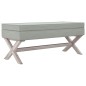 vidaXL Taburete con almacenaje terciopelo gris claro 110x45x49 cm vidaXL Taburete con almacenaje terciopelo gris claro 110x45x49 cm