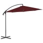 vidaXL Sombrilla voladiza con poste de acero rojo burdeos 300 cm vidaXL Sombrilla voladiza con poste de acero rojo burdeos 300 cm