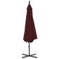 vidaXL Sombrilla voladiza con poste de acero rojo burdeos 300 cm vidaXL Sombrilla voladiza con poste de acero rojo burdeos 300 cm