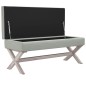 vidaXL Taburete con almacenaje terciopelo gris claro 110x45x49 cm vidaXL Taburete con almacenaje terciopelo gris claro 110x45x49 cm