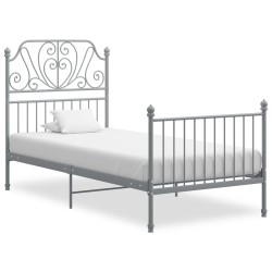 vidaXL Estructura de cama de metal gris 90x200 cm