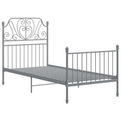 vidaXL Estructura de cama de metal gris 90x200 cm