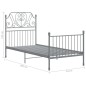 vidaXL Estructura de cama de metal gris 90x200 cm