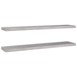 vidaXL Estante flotante pared 2 uds MDF gris hormigón 120x23,5x3,8 cm