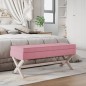 vidaXL Taburete con almacenaje terciopelo rosa 110x45x49 cm vidaXL Taburete con almacenaje terciopelo rosa 110x45x49 cm