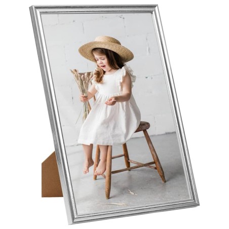 vidaXL Marcos de foto collage de pared/mesa 3 uds plateado MDF 70x90cm