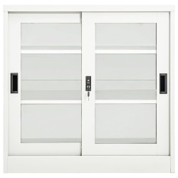 vidaXL Armario con puerta corredera acero blanco 90x40x90 cm
