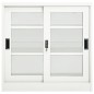 vidaXL Armario con puerta corredera acero blanco 90x40x90 cm vidaXL Armario con puerta corredera acero blanco 90x40x90 cm