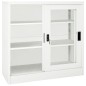 vidaXL Armario con puerta corredera acero blanco 90x40x90 cm vidaXL Armario con puerta corredera acero blanco 90x40x90 cm