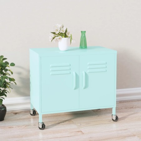 vidaXL Armario de almacenamiento acero verde mint 60x35x56 cm