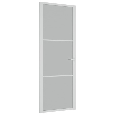 vidaXL Puerta interior de vidrio y aluminio blanco mate 76x201,5 cm