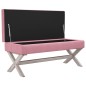vidaXL Taburete con almacenaje terciopelo rosa 110x45x49 cm vidaXL Taburete con almacenaje terciopelo rosa 110x45x49 cm