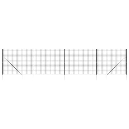 vidaXL Cerca de alambre con pinchos de anclaje gris antracita 2,2x10 m