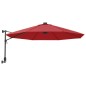 vidaXL Sombrilla de pared con LED rojo brillante 290 cm vidaXL Sombrilla de pared con LED rojo brillante 290 cm