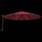 vidaXL Sombrilla de pared con LED rojo brillante 290 cm vidaXL Sombrilla de pared con LED rojo brillante 290 cm