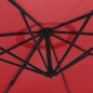 vidaXL Sombrilla de pared con LED rojo brillante 290 cm vidaXL Sombrilla de pared con LED rojo brillante 290 cm