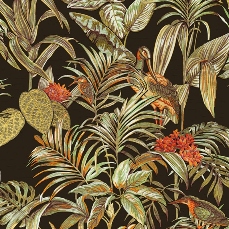 DUTCH WALLCOVERINGS Papel de pared Bird-of-Paradise negro DUTCH WALLCOVERINGS Papel de pared Bird-of-Paradise negro