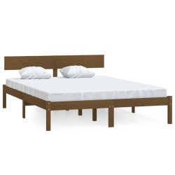 vidaXL Estructura de cama madera maciza pino marrón miel 140x200 cm