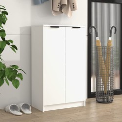 vidaXL Mueble zapatero de madera contrachapada blanco 59x35x100 cm