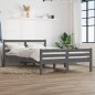 vidaXL Estructura de cama doble madera maciza gris 135x190 cm vidaXL Estructura de cama doble madera maciza gris 135x190 cm