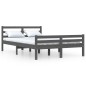 vidaXL Estructura de cama doble madera maciza gris 135x190 cm vidaXL Estructura de cama doble madera maciza gris 135x190 cm