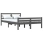 vidaXL Estructura de cama doble madera maciza gris 135x190 cm vidaXL Estructura de cama doble madera maciza gris 135x190 cm