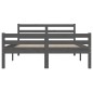vidaXL Estructura de cama doble madera maciza gris 135x190 cm vidaXL Estructura de cama doble madera maciza gris 135x190 cm