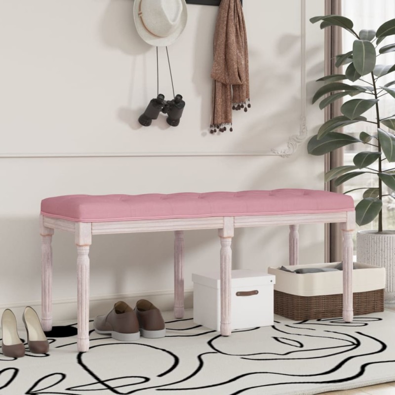 vidaXL Banco de terciopelo rosa 110x40x49 cm