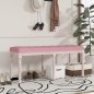 vidaXL Banco de terciopelo rosa 110x40x49 cm