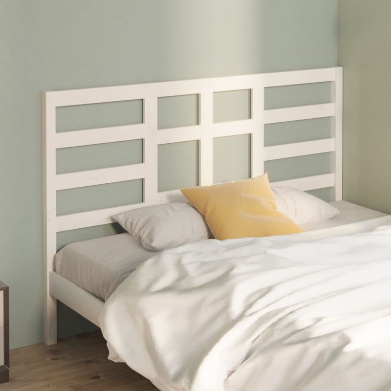 vidaXL Cabecero de cama madera maciza de pino blanco 141x4x104 cm vidaXL Cabecero de cama madera maciza de pino blanco 141x4x104 cm