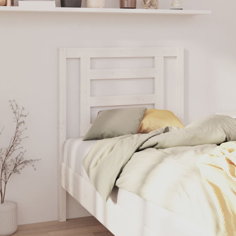 vidaXL Cabecero de cama madera maciza de pino blanco 81x4x100 cm vidaXL Cabecero de cama madera maciza de pino blanco 81x4x100 cm