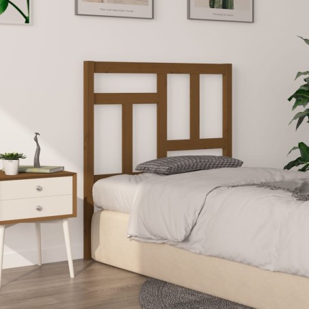 vidaXL Cabecero de cama madera maciza pino marrón miel 80,5x4x100 cm