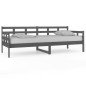 vidaXL Sofá cama madera maciza de pino gris 80x200 cm