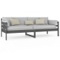 vidaXL Sofá cama madera maciza de pino gris 80x200 cm