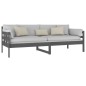 vidaXL Sofá cama madera maciza de pino gris 80x200 cm