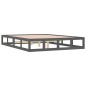 vidaXL Estructura de cama de madera maciza gris King Size 150x200 cm