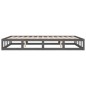 vidaXL Estructura de cama de madera maciza gris King Size 150x200 cm
